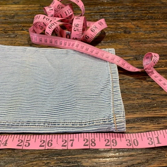 Democracy Jeans Striped Distressed 12 Girlfriend NWOT Cute Boho See - Picture 11 of 16